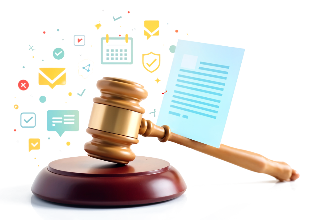 freepik a gavel placed on a circular base with a glowing d 290631